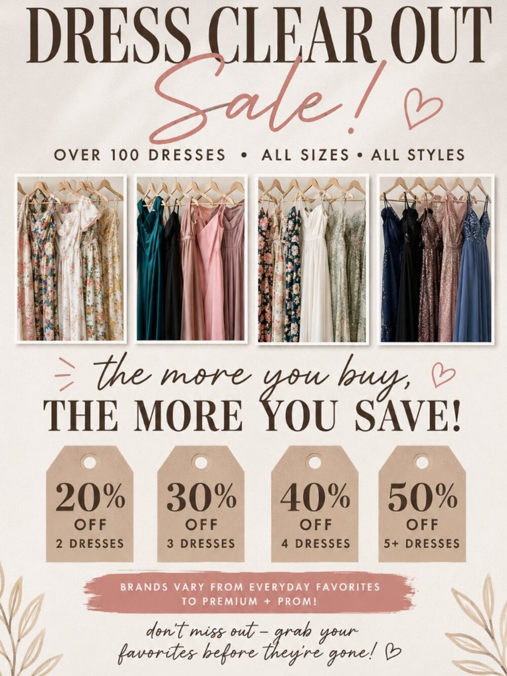 DRESS CLEAR OUT SALE 🌸 Bundle & Save Up to 50% | 100+ Dresses